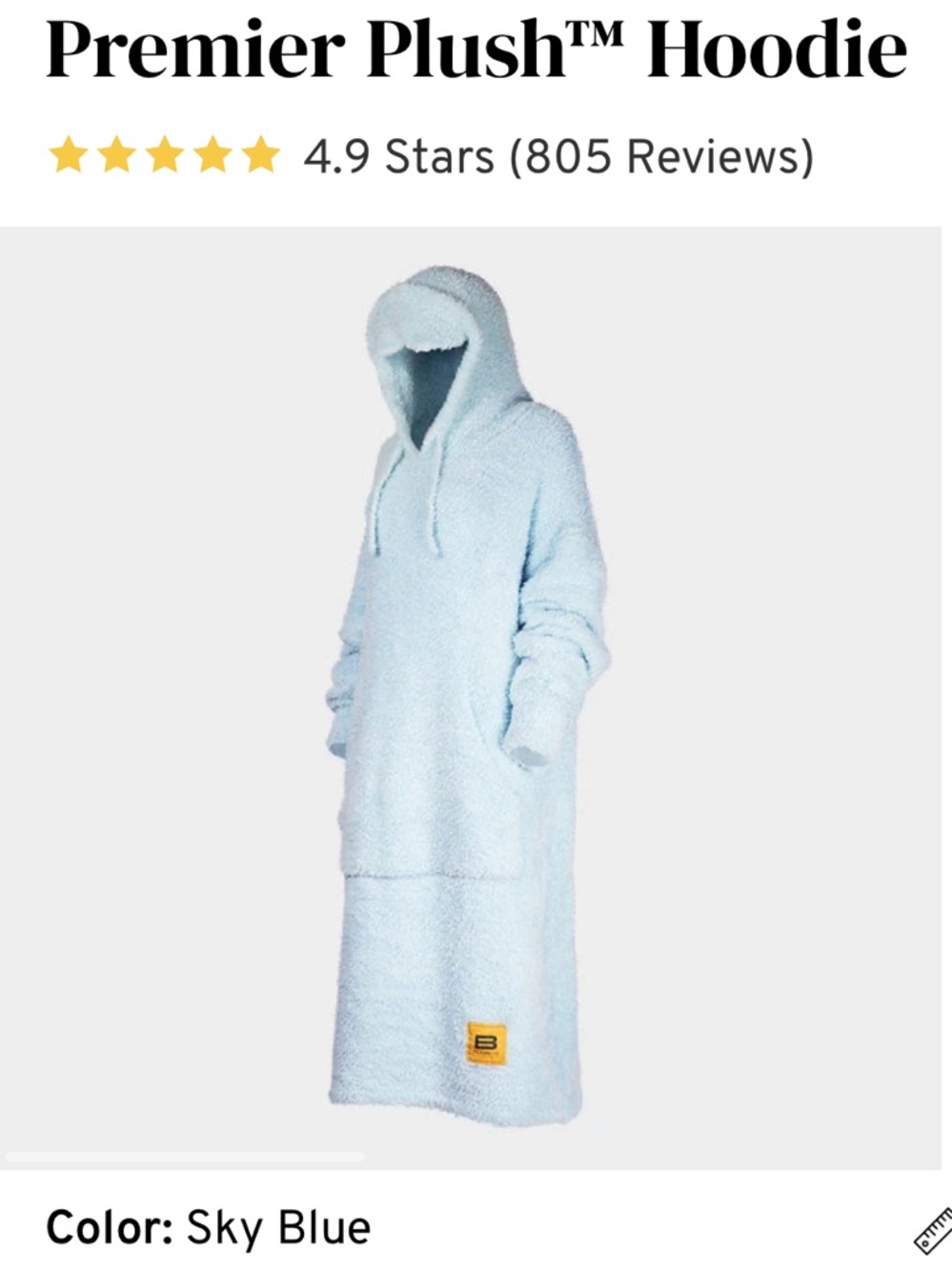 NWOT Big Blanket Co Premier Plush Hoodie
